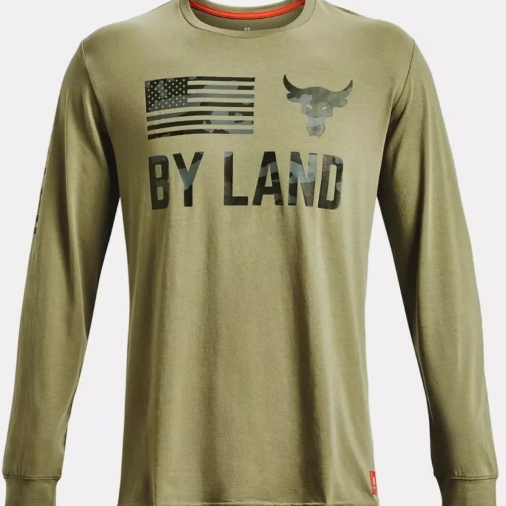 Under Armour Men's Project Rock Veterans Day Shirt Olive Green 3X-Large